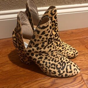 Steve Madden Rockstar Leopard-Print Genuine Calf-Hair Bootie